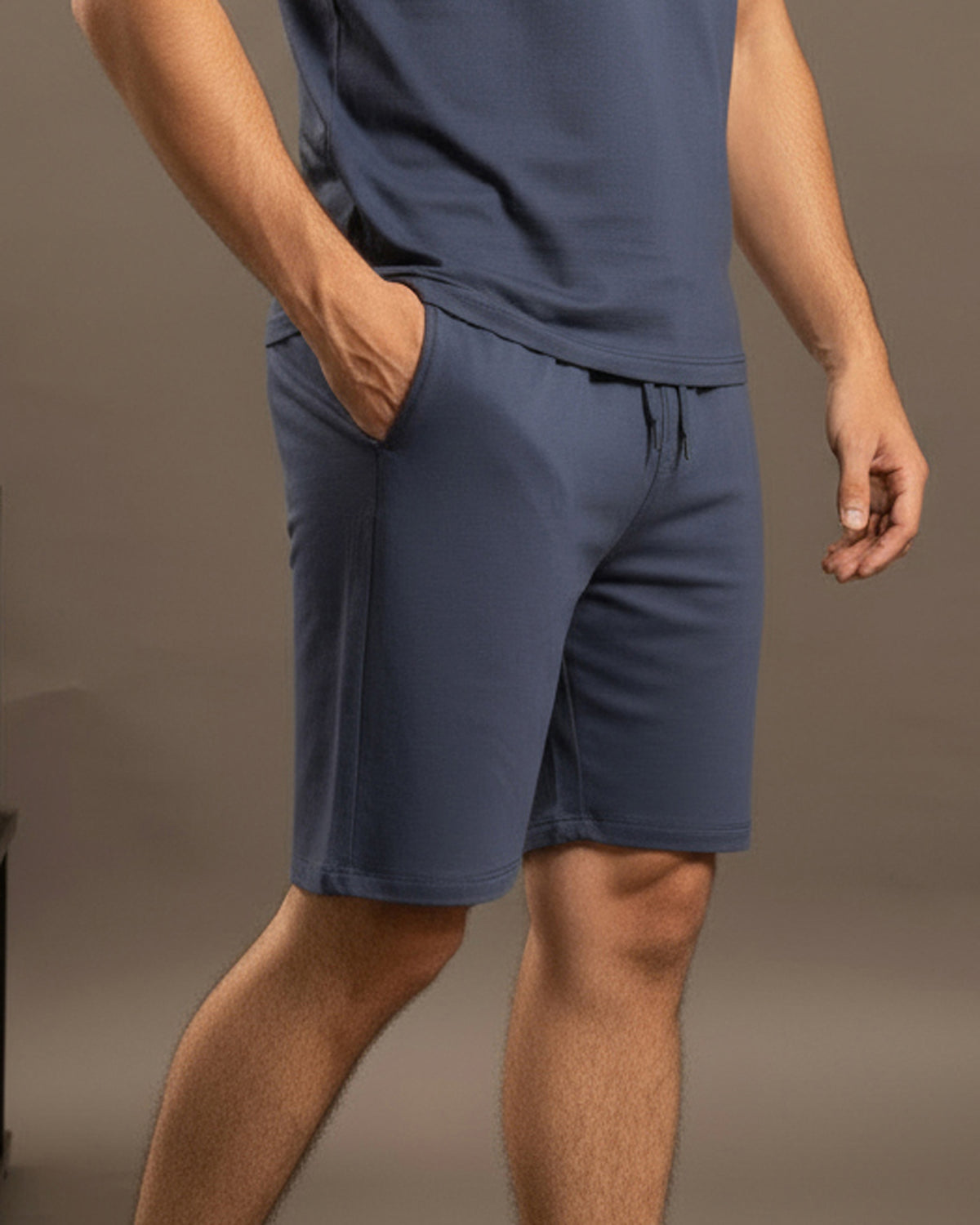 Navy blue Hushy bamboo cotton loungewear with ultra-soft breathable fabric and thermoregulating comfort for restful evenings