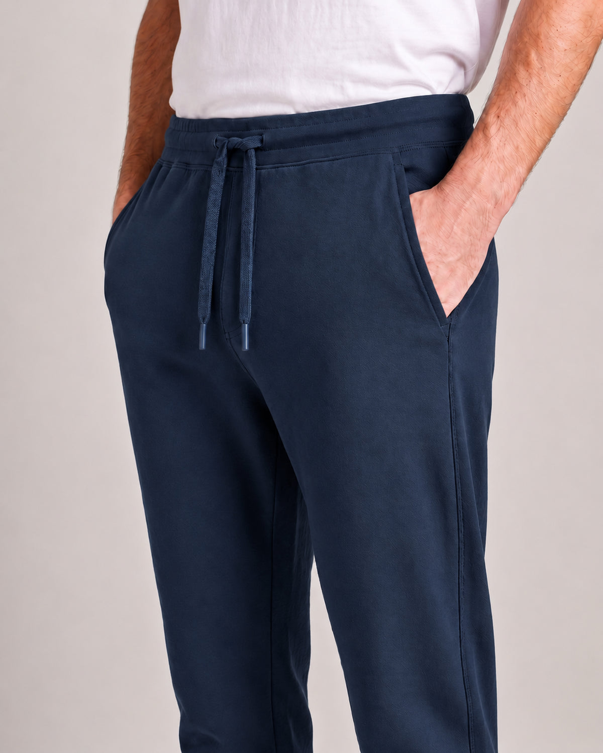 Navy blue men's regular fit homewear tee with bamboo fabric and cotton comfort for soft, breathable everyday wear