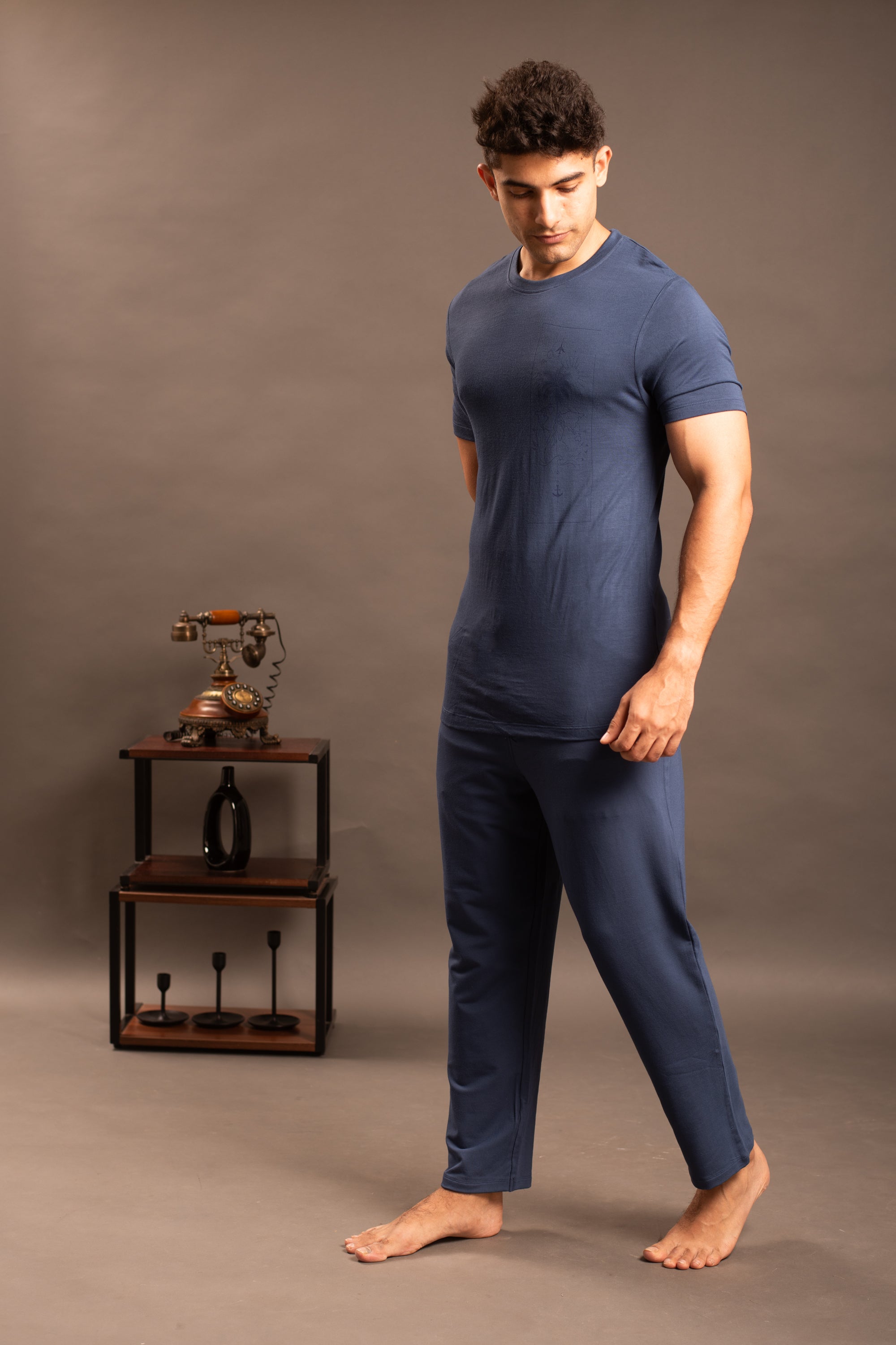 Cosmo T-Shirt + Pant  (Navy Blue)