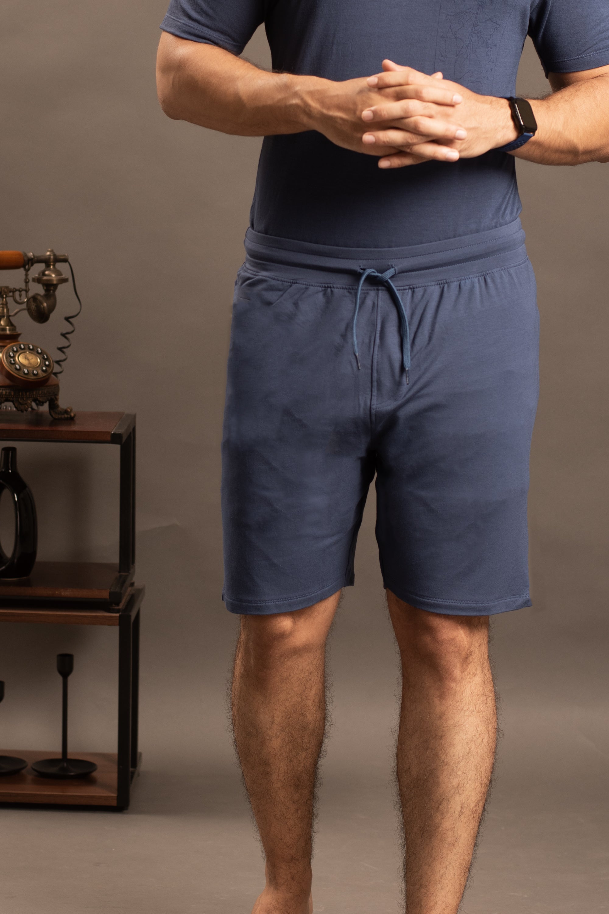 Hushy Bamboo Shorts  (Navy Blue)