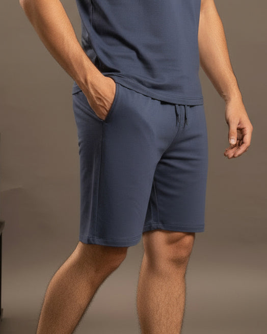 Hushy Bamboo Shorts  (Navy Blue)