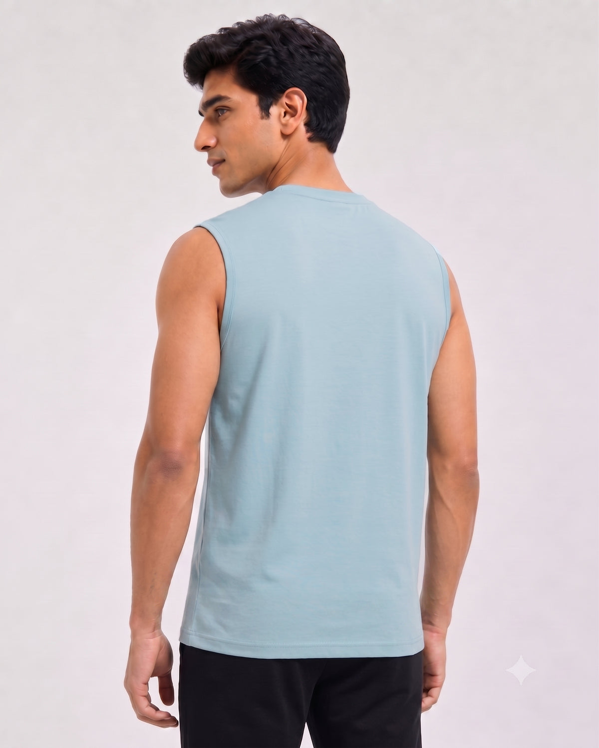 Nile blue men’s airy lightweight tee with bamboo fabric, soft cotton comfort and breathable thermoregulating performance