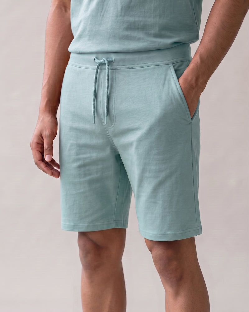 Nile blue men’s breathable lounge top with bamboo fabric, cotton comfort and thermoregulating softness for relaxed wear
