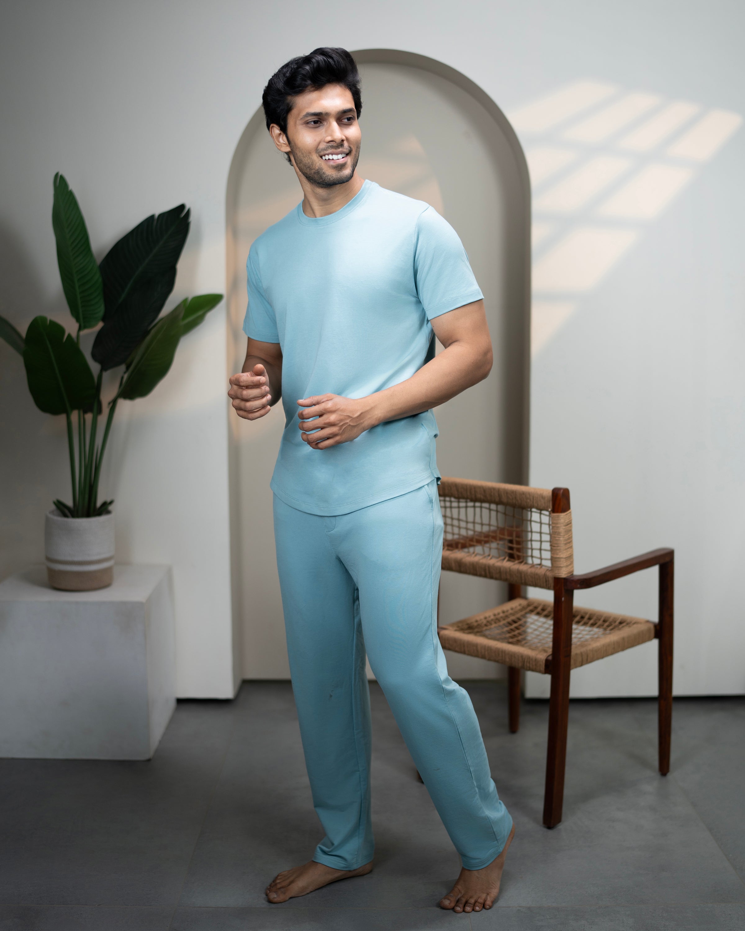 Cosmo T-Shirt + Pant set in Nile Blue
Soft breathable fabric t-shirt and pant
Women’s comfortable everyday lounge set
Eco friendly lightweight casual wear
Nile Blue cozy T-Shirt + Pant set
Women’s Cosmo T-Shirt + Pant Nile Blue
Smooth premium fabric soft touch set
Relaxed fit casual T-Shirt and pant
Sustainable comfortable loungewear
Nile Blue two-piece set for women
Nile Blue bamboo pants for women from the Urbanite sleepwear collection
Urbanite Bamboo Pant Nile Blue color, soft stretch bamboo viscose
Wome