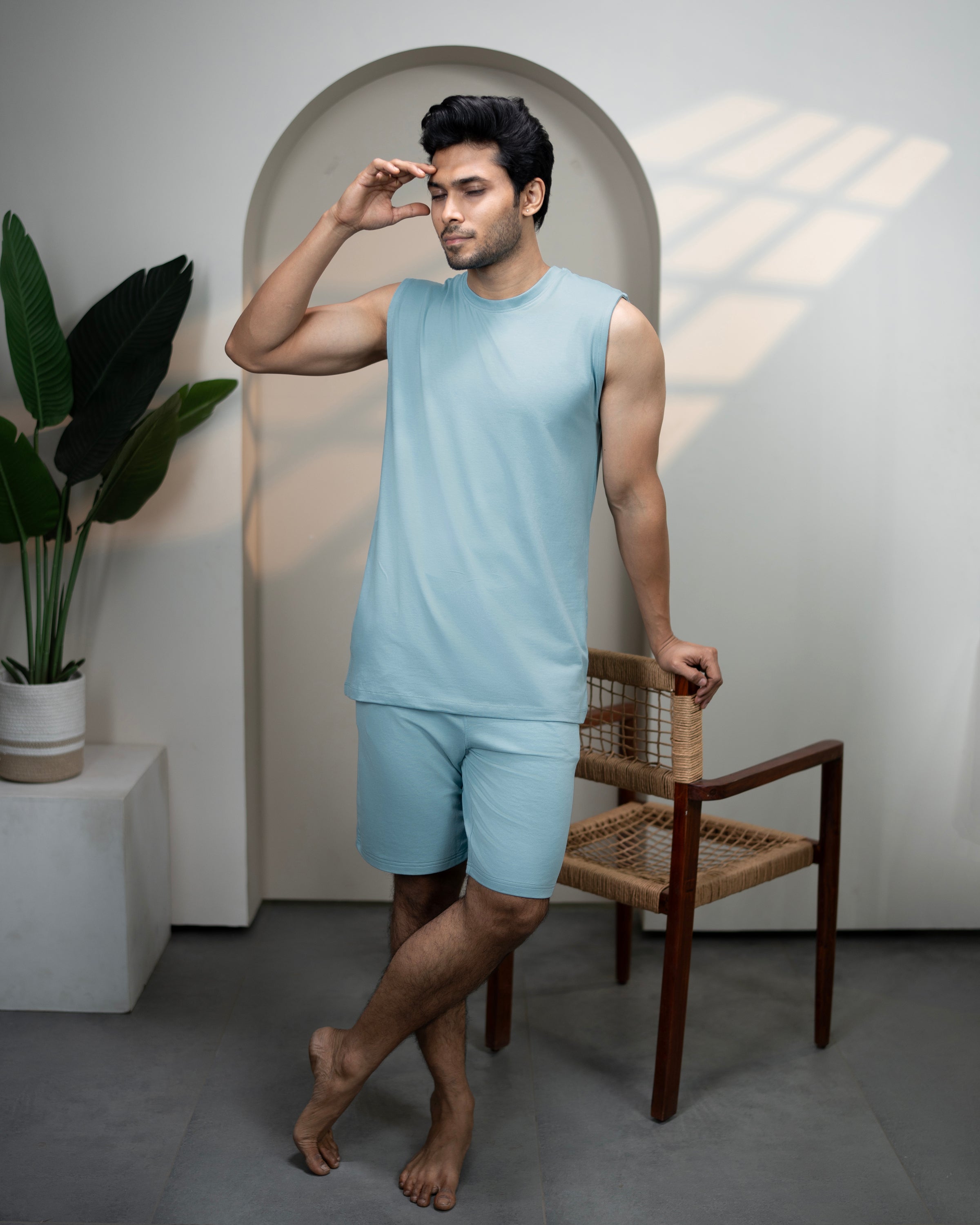 AirKnit Tee + Shorts  (Nile Blue)