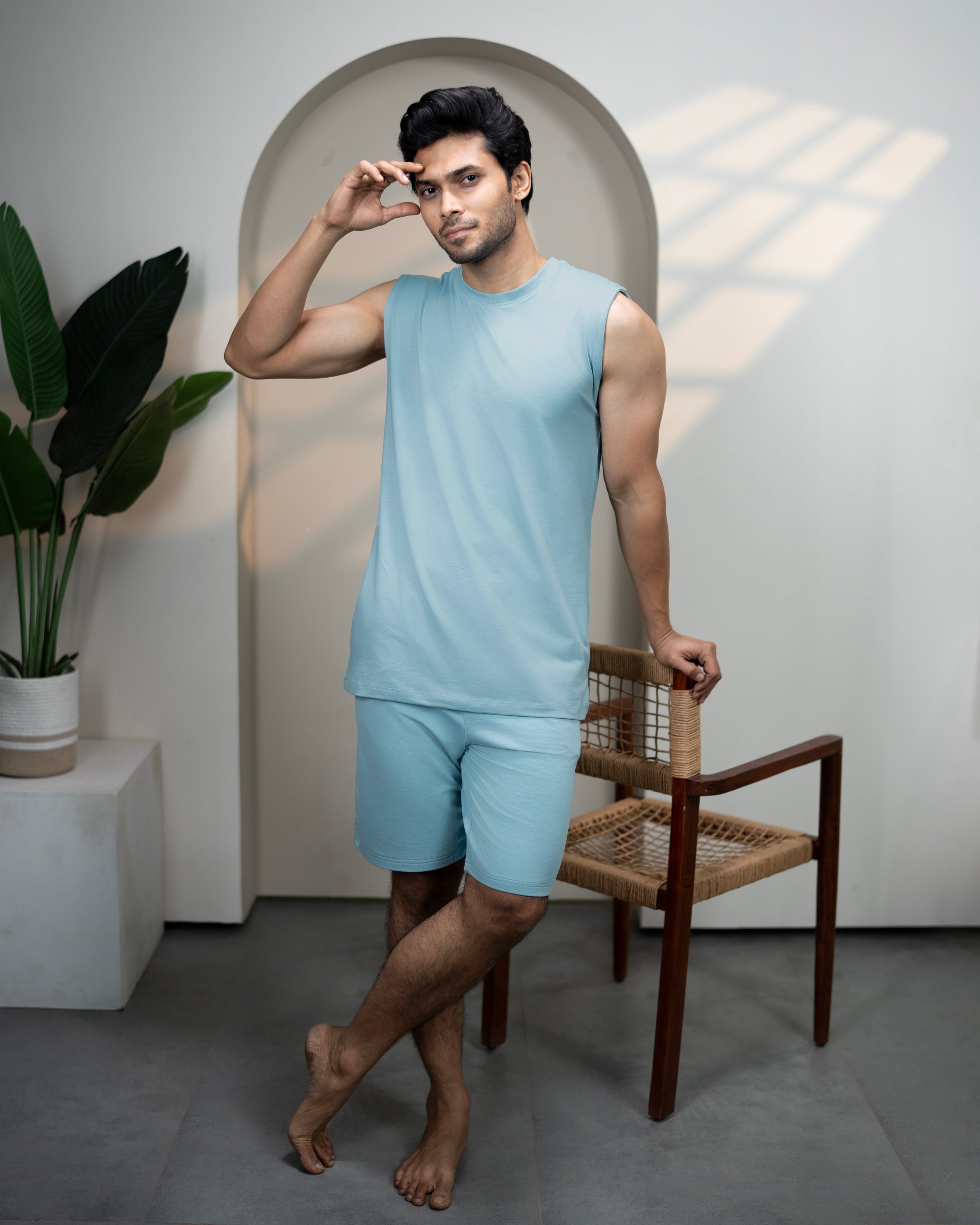 Hushy Bamboo Shorts  (Nile Blue)