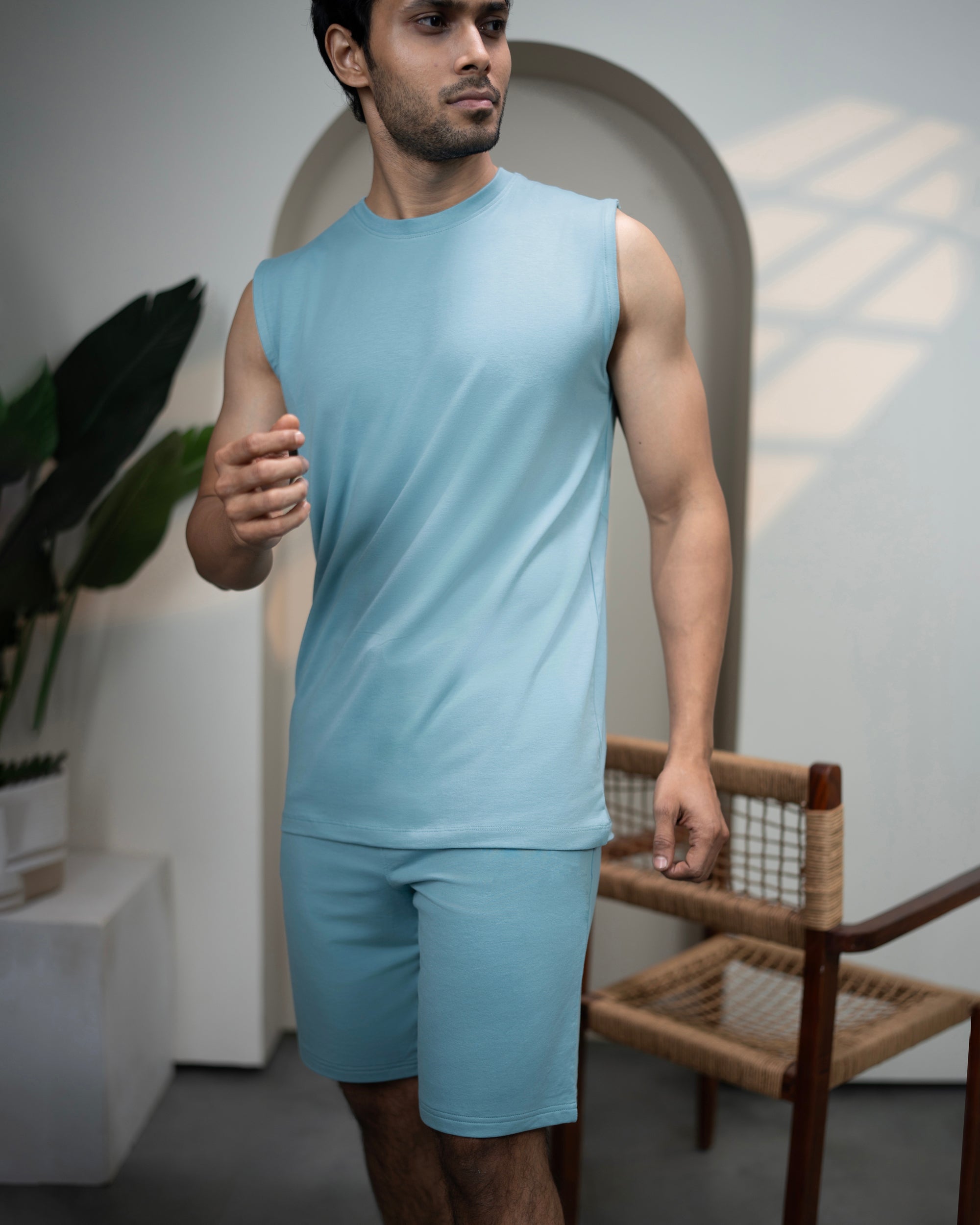 Mens AirKnit bamboo tee in Nile Blue  
Soft durable t-shirt perfect for casual wear