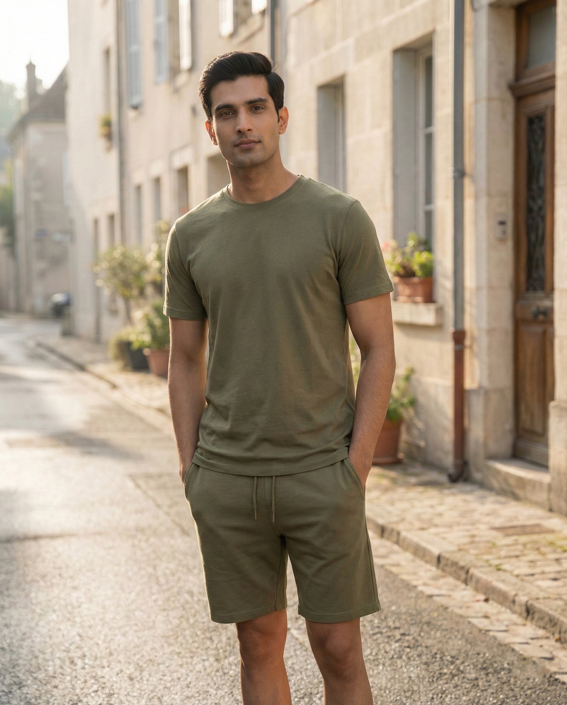 Hushy Bamboo Shorts  (Olive Green)