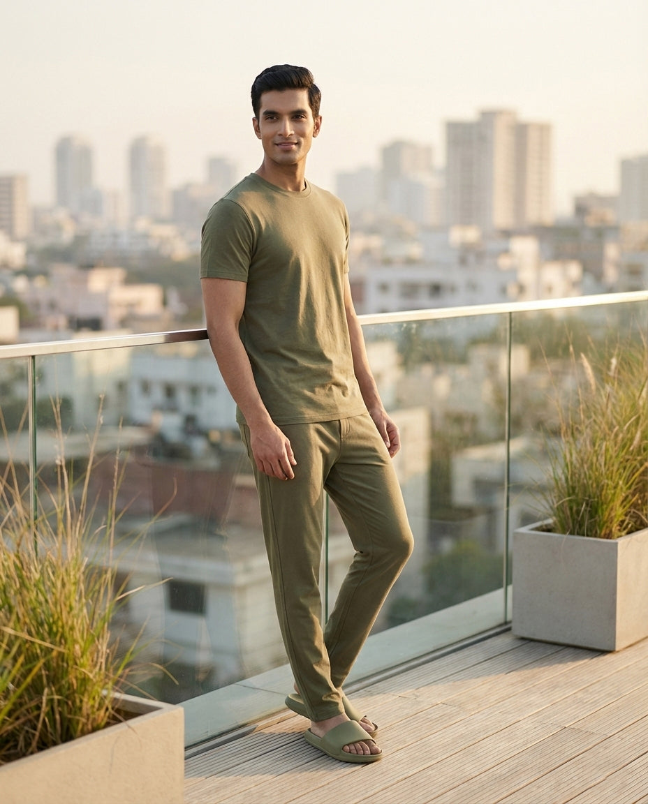 Cosmo T-Shirt + Pant  (Olive Green)