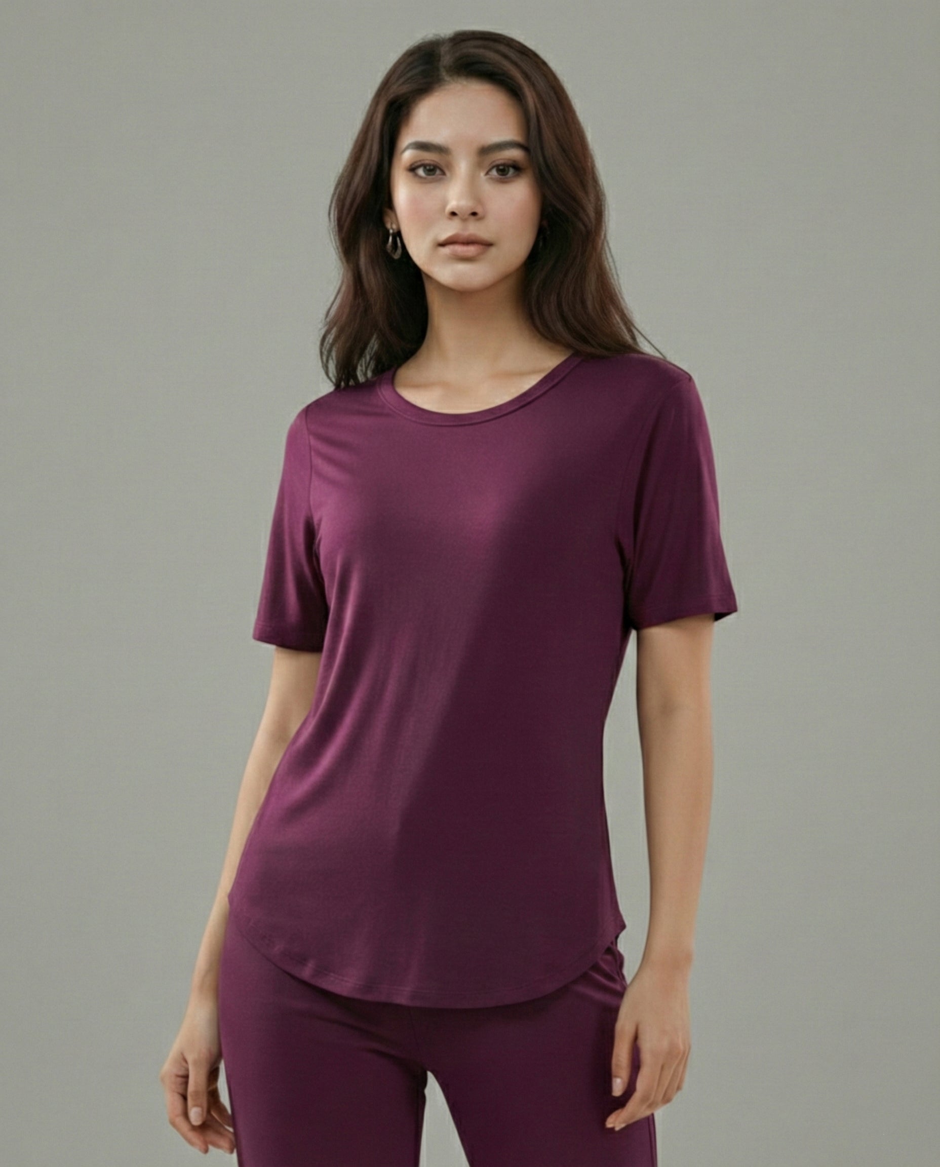 Celine Bamboo Tee  (Purple Plum)