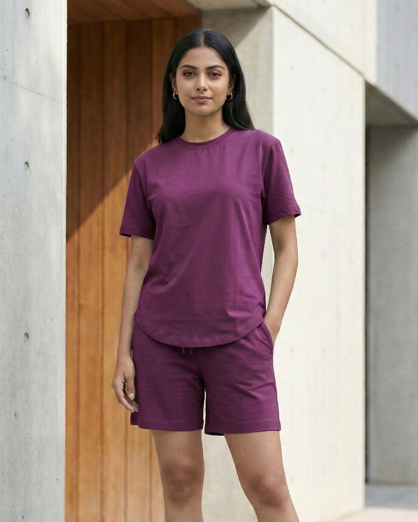 Nesta Bamboo Shorts  (Purple Plum)