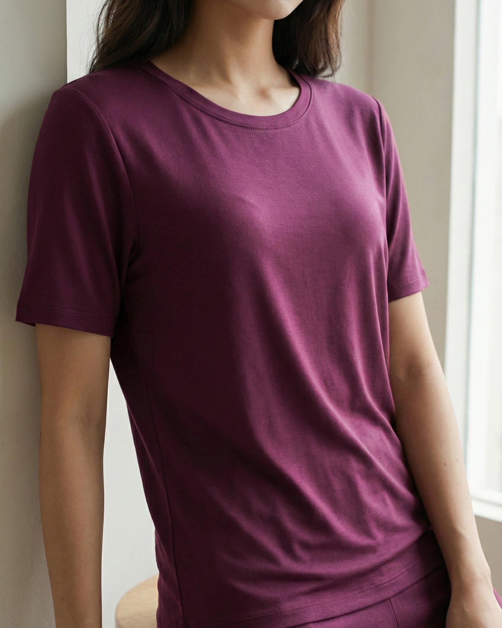 Celine Bamboo Tee  (Purple Plum)