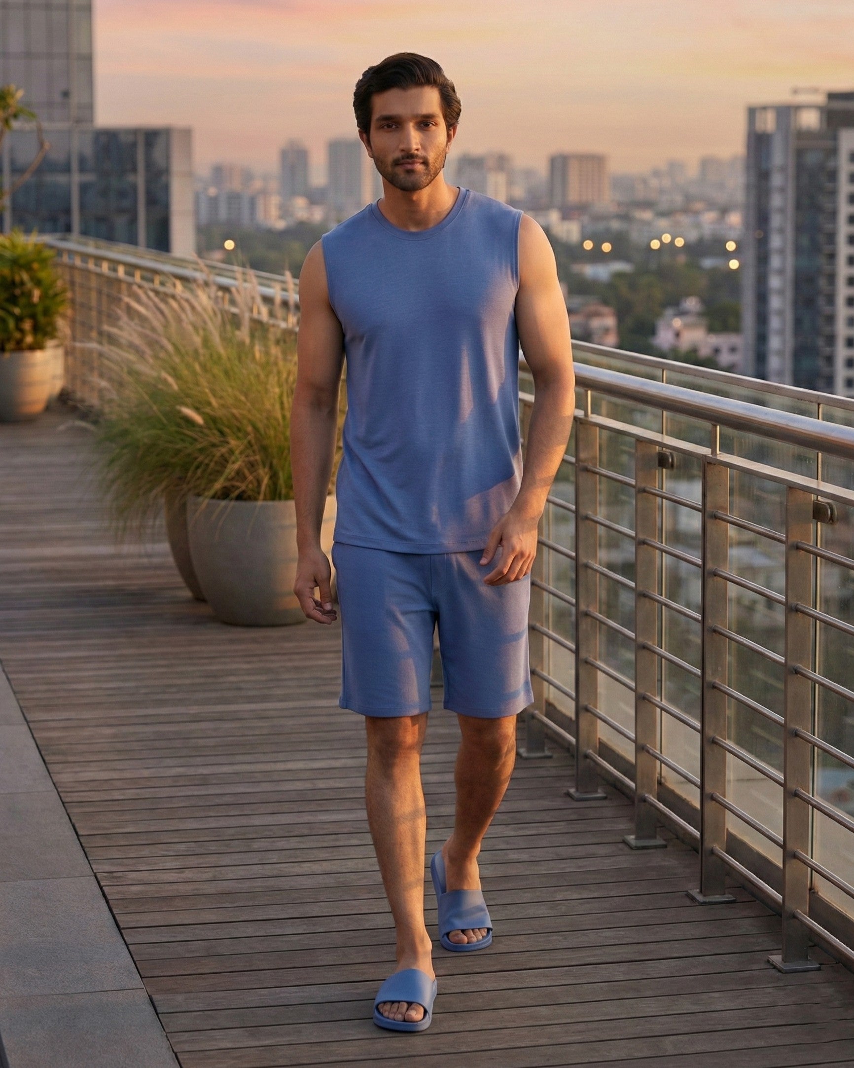 AirKnit Tee + Shorts  (Serene Blue)