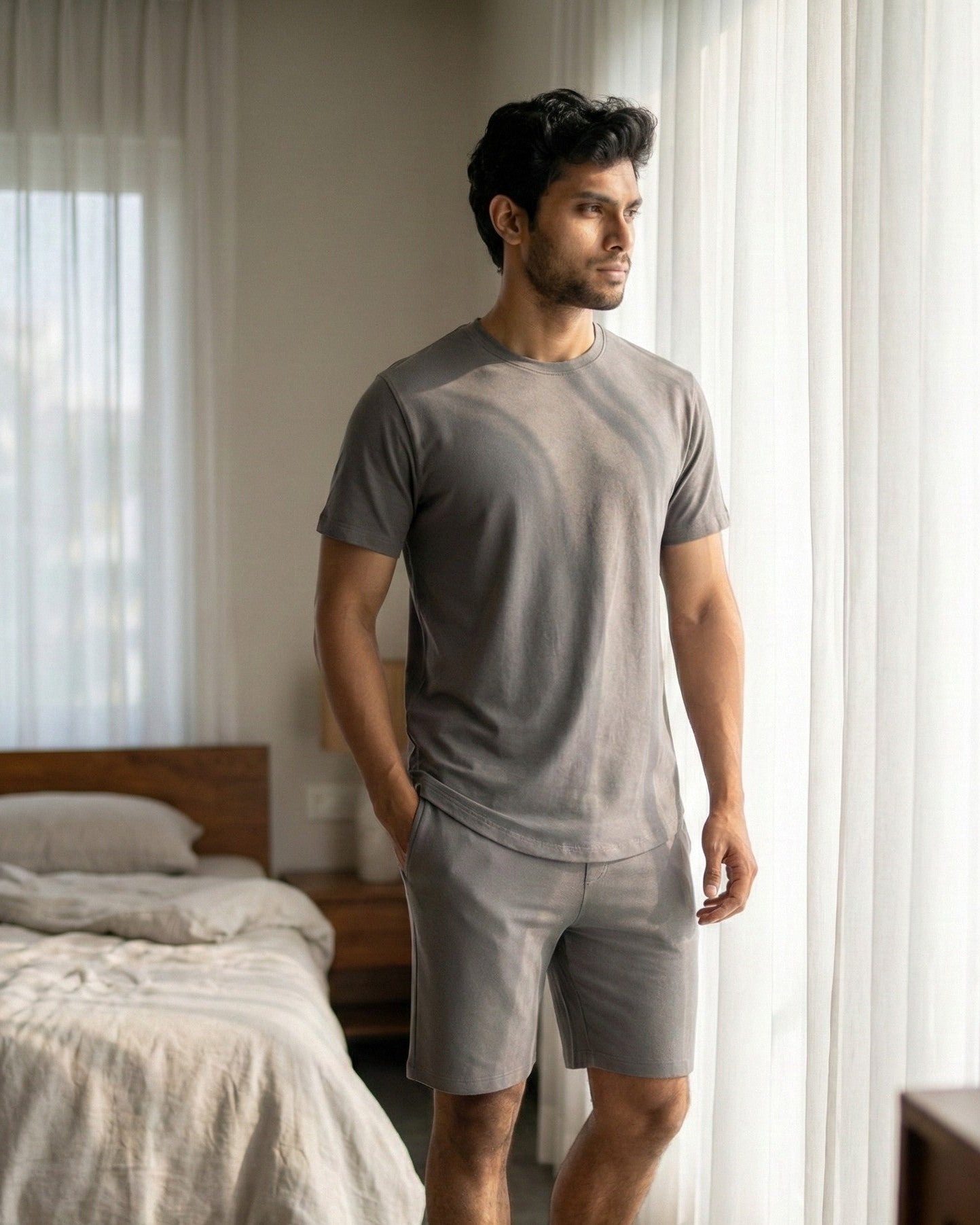 Cosmo T-Shirt + Shorts  (Stone Grey)