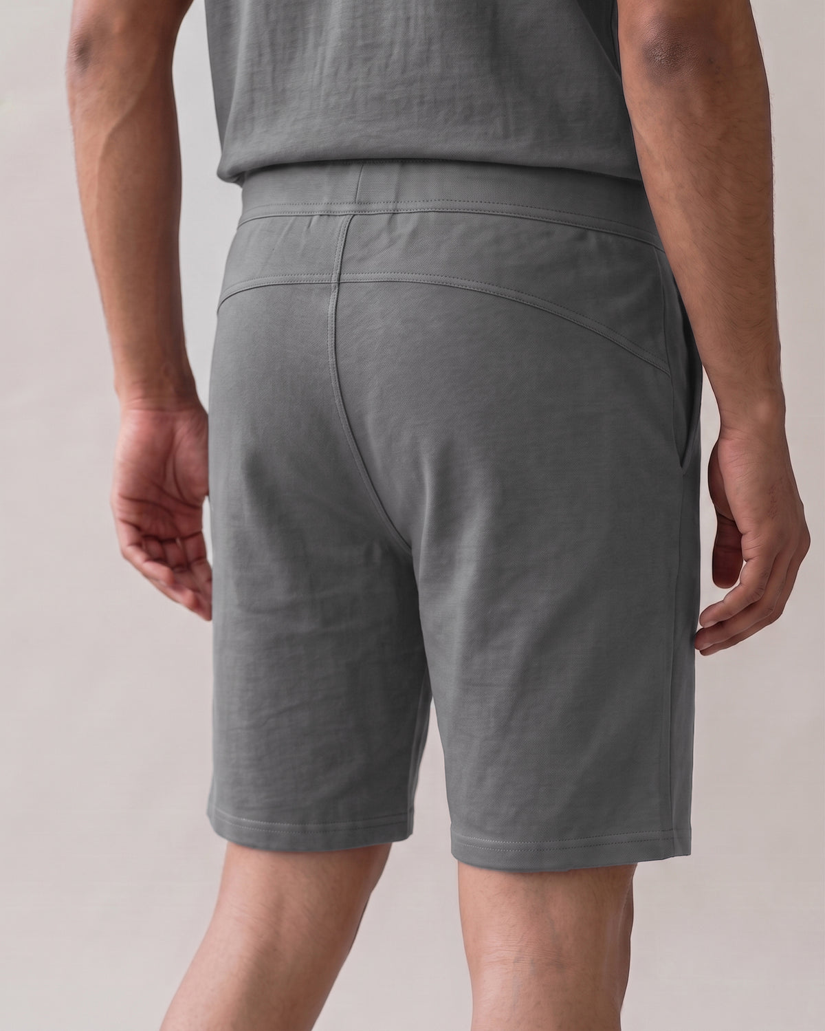Softsleep Stone Grey Hushy lounge short for men, designed for relaxed comfort with a soft feel and easy everyday movement.