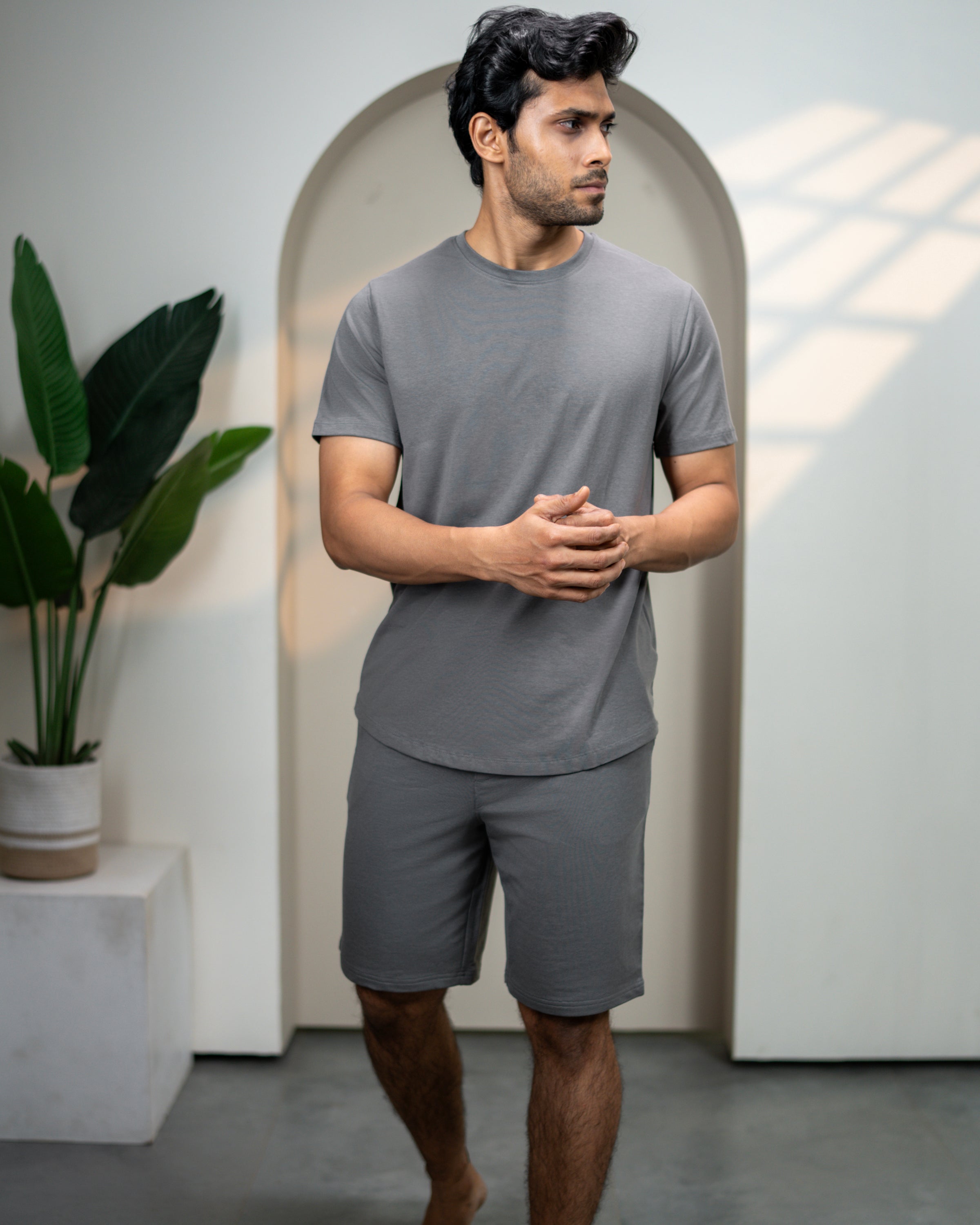 Cosmo T-Shirt + Shorts  (Stone Grey)