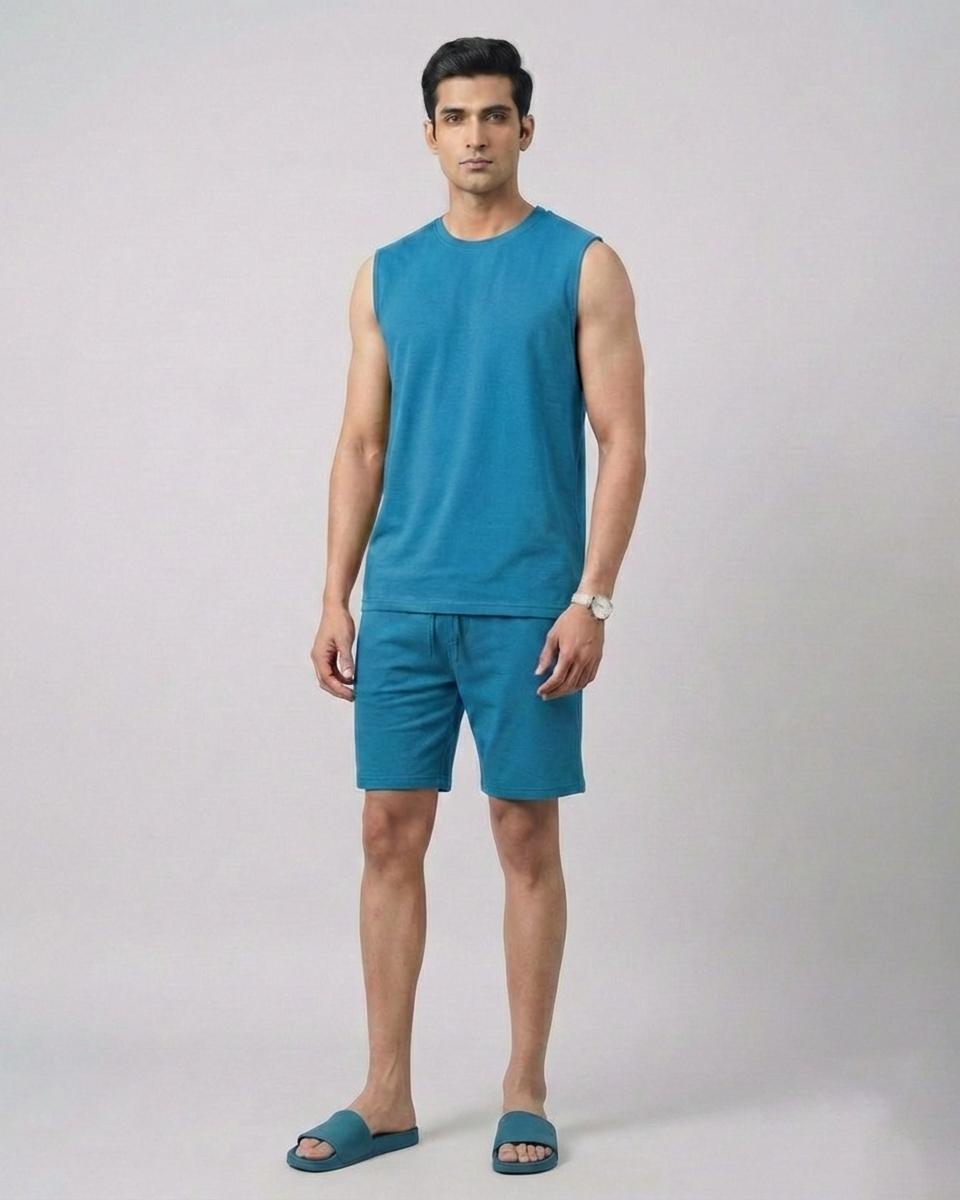 AirKnit Bamboo Tee  (Teal Blue)