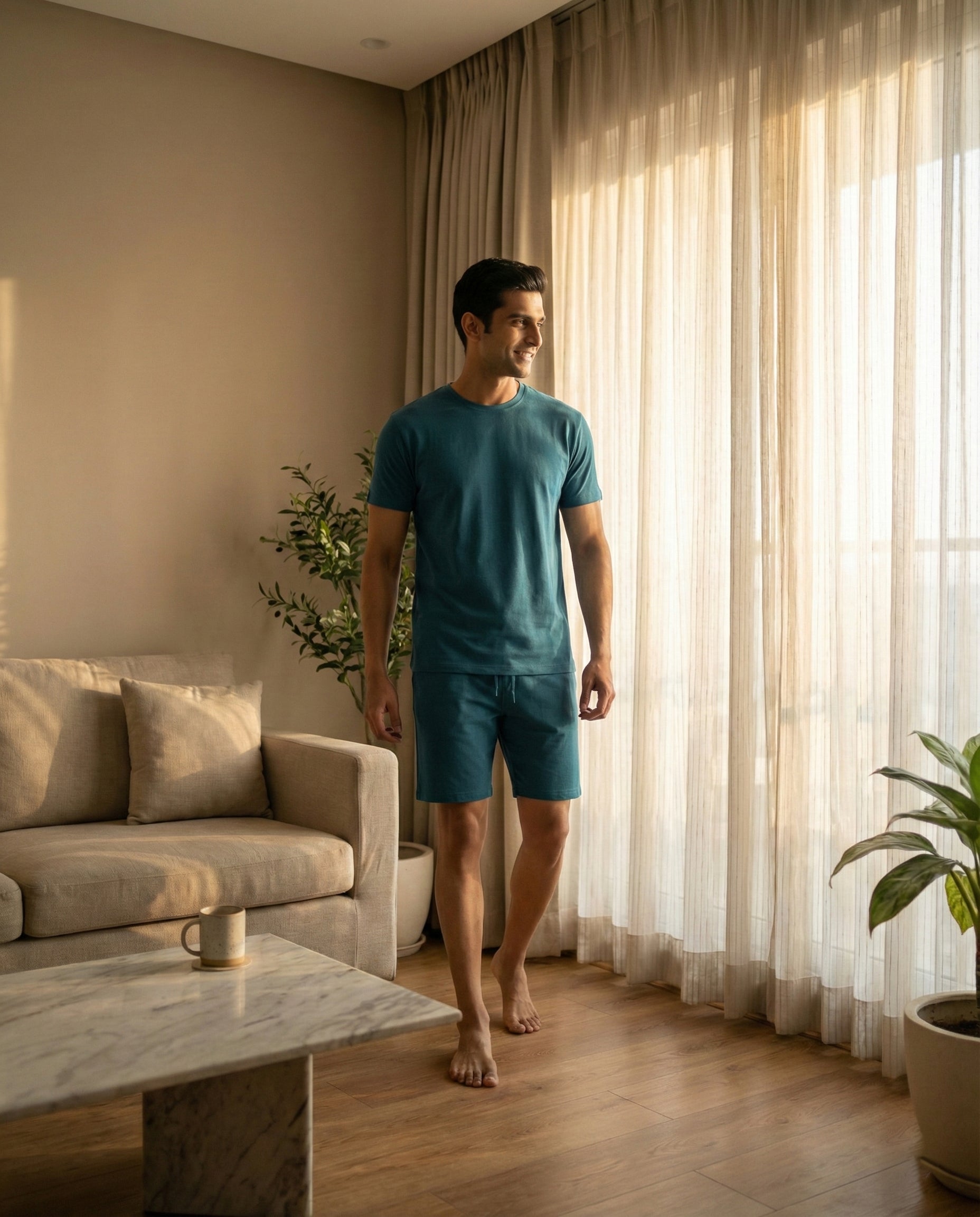 Cosmo T-Shirt + Shorts  (Teal Blue)