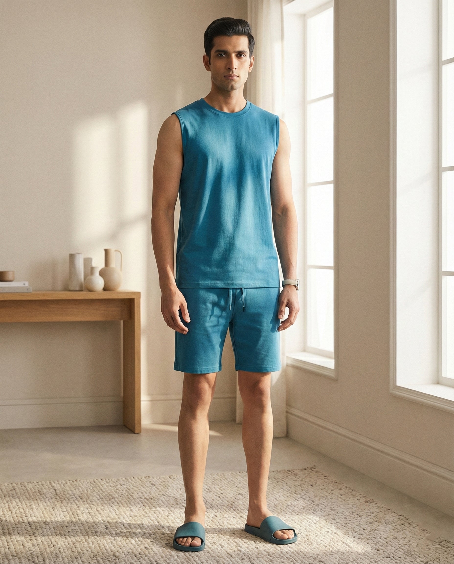 AirKnit Tee + Shorts  (Teal Blue)