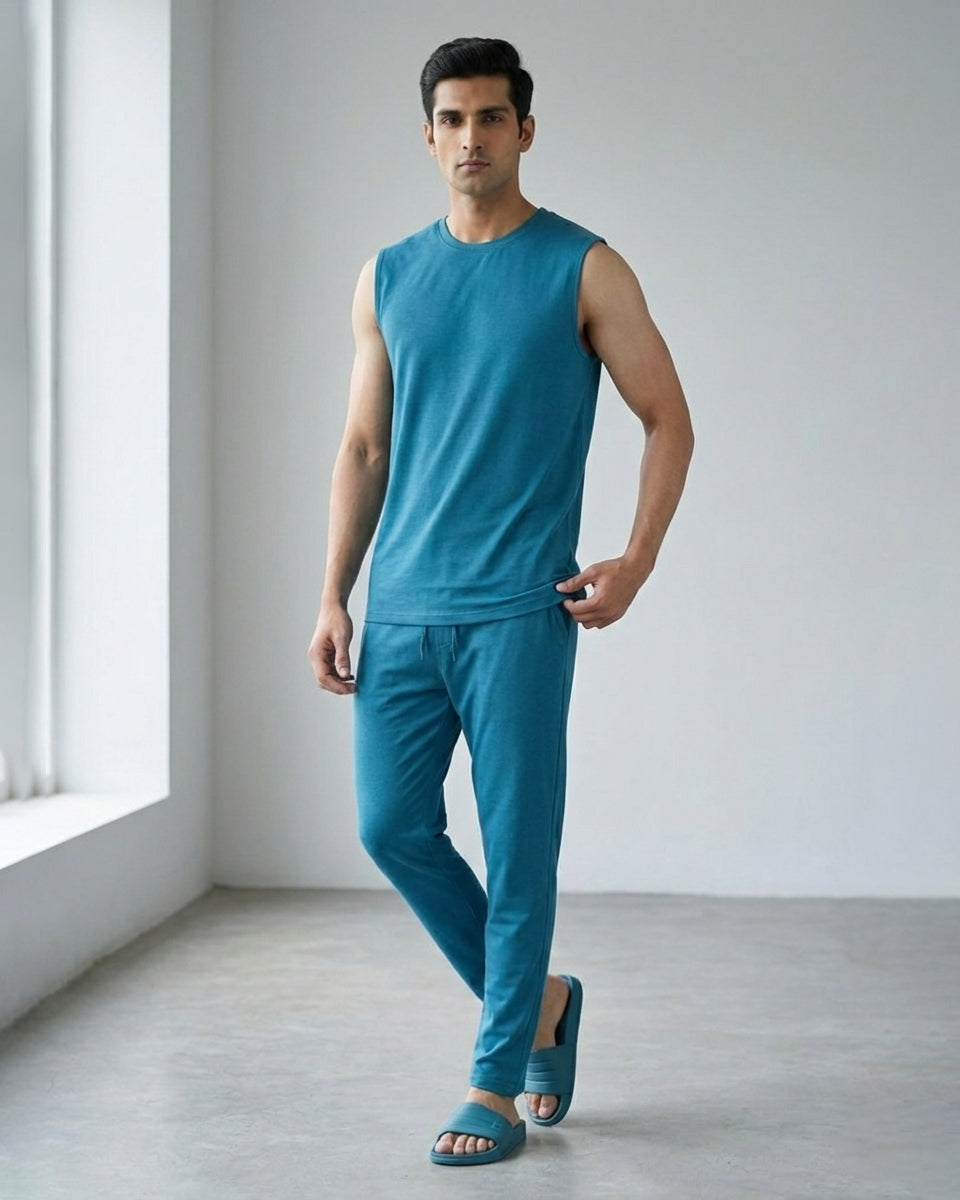 AirKnit Tee + Pant  (Teal Blue)