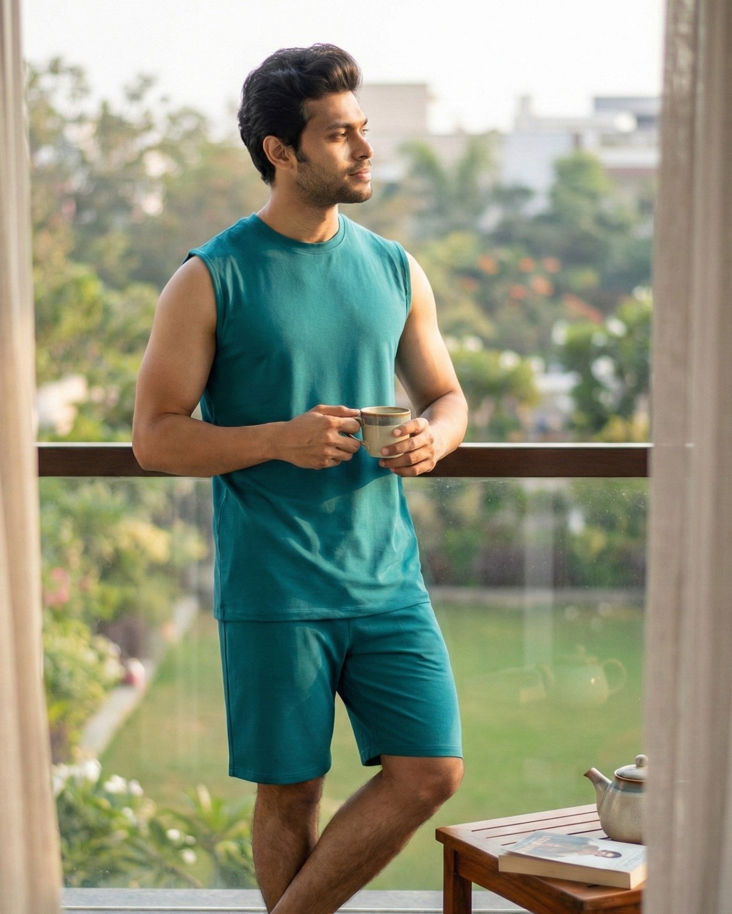 AirKnit Tee + Shorts  (Teal Green)