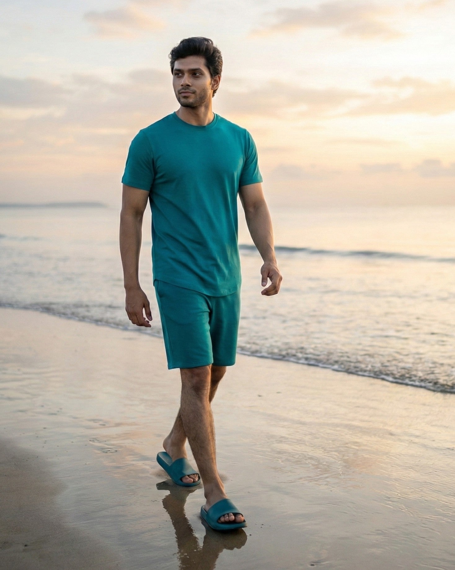 Cosmo T-Shirt + Shorts  (Teal Green)