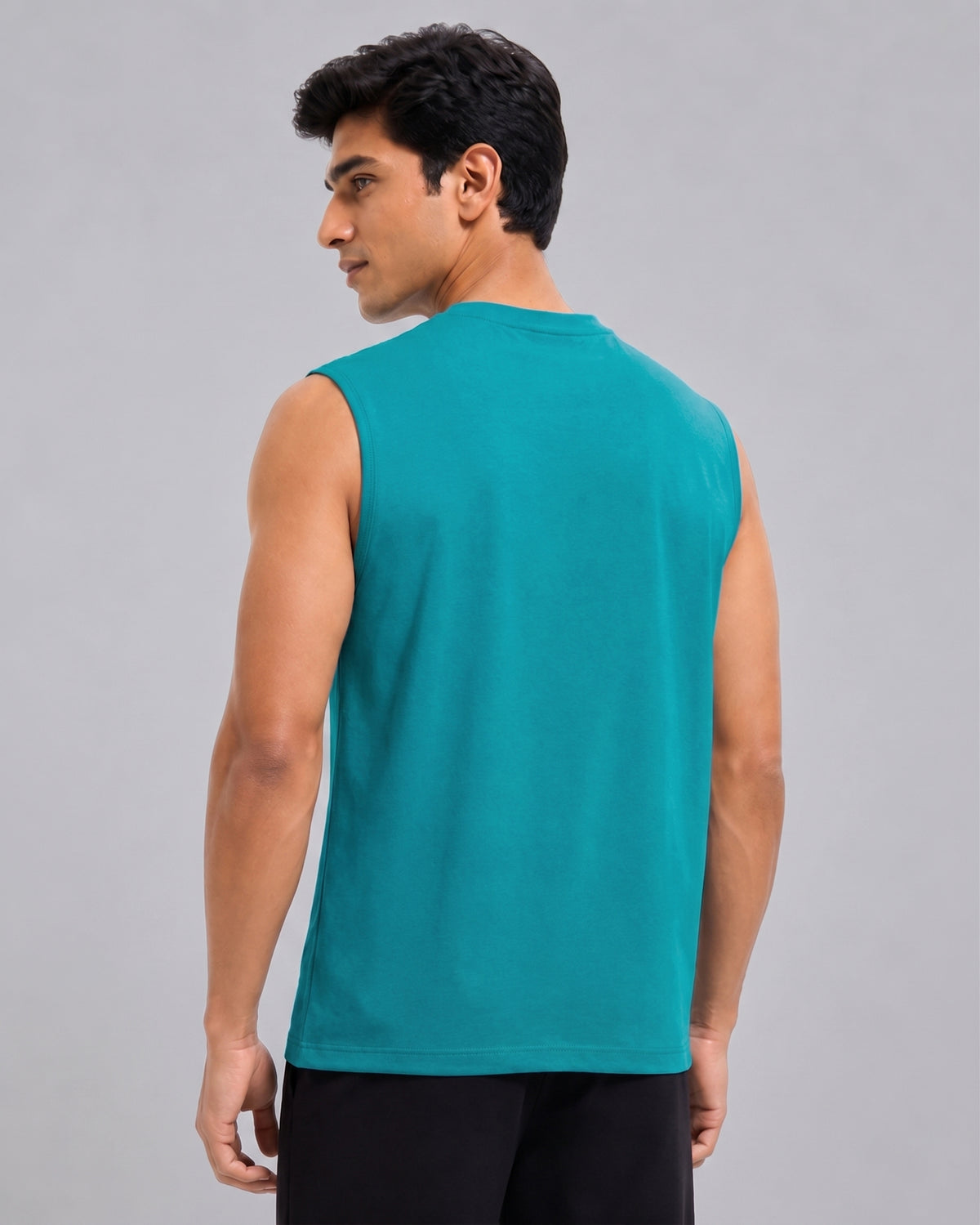 Softsleep men's Teal Green Airknit tee in a sleeveless design, crafted with bamboo cotton for a fresh, comfortable everyday feel.