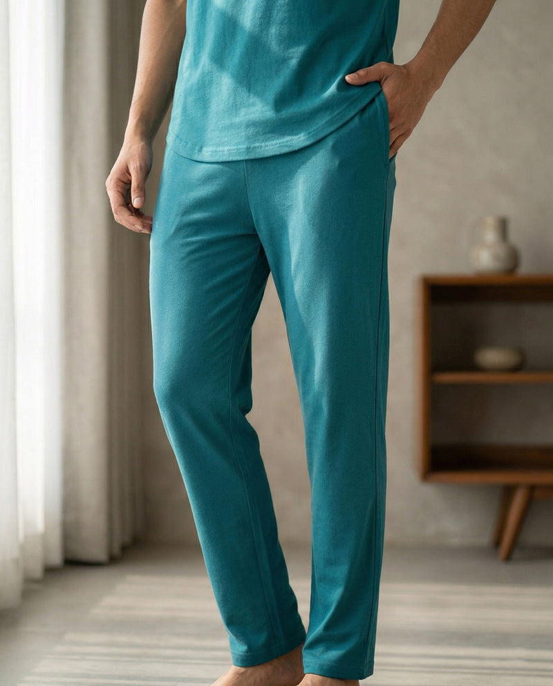 Teal Green Urbanite pant for men by Softsleep, crafted from bamboo cotton for a relaxed fit and smooth everyday loungewear comfort.