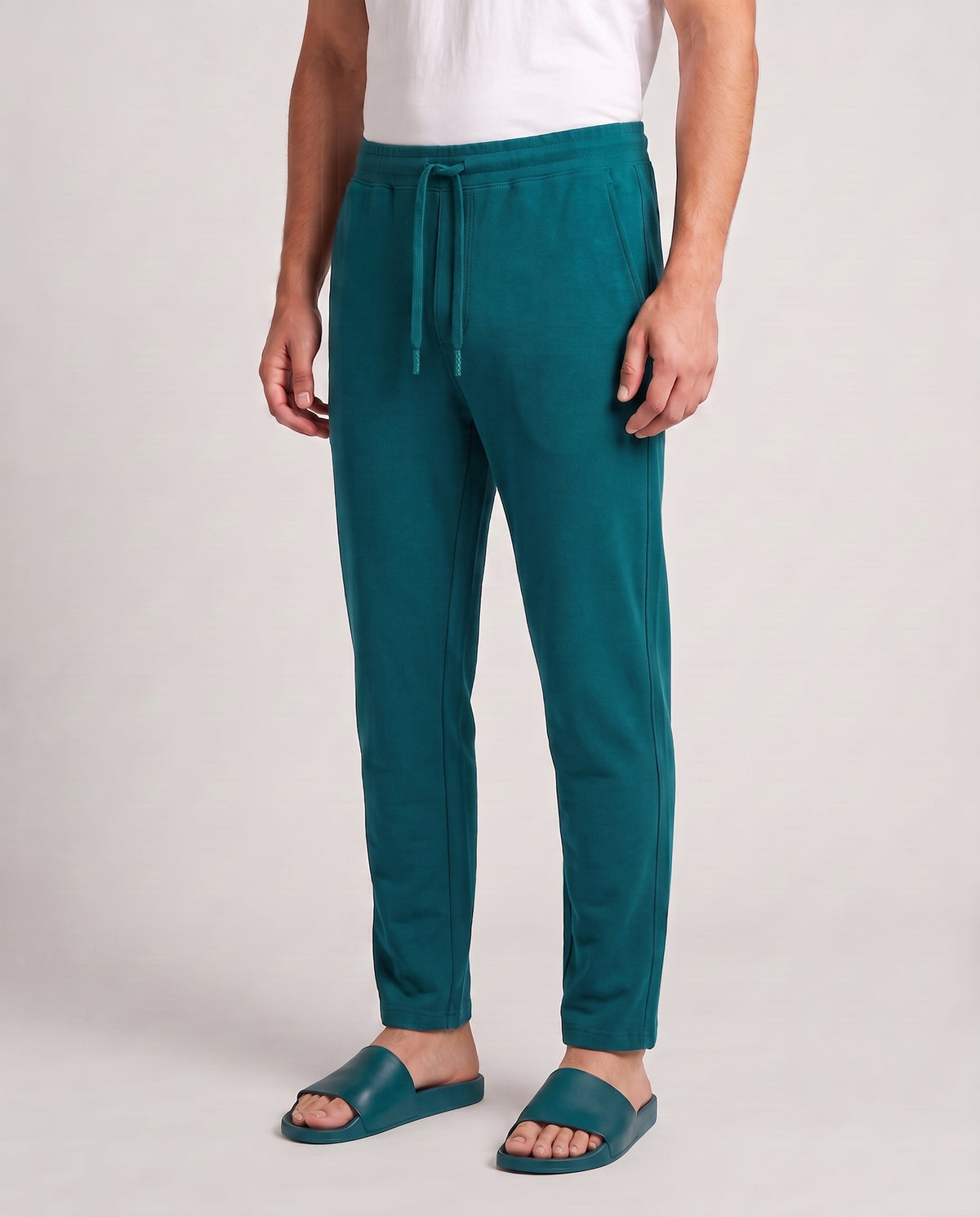 Teal Green Urbanite pant from Softsleep for men, featuring bamboo cotton fabric for smooth comfort and relaxed everyday movement.