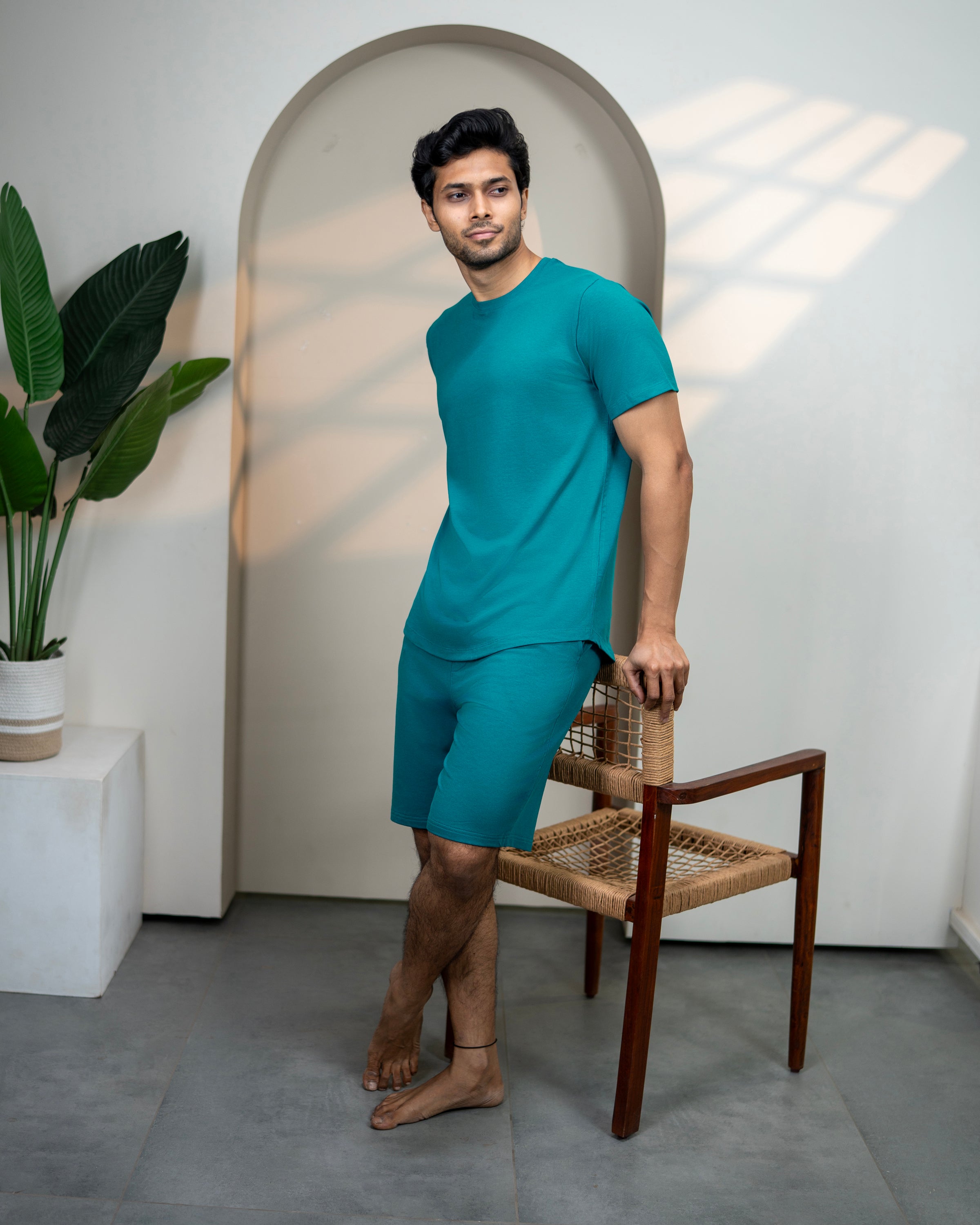 Cosmo T-Shirt + Shorts  (Teal Green)