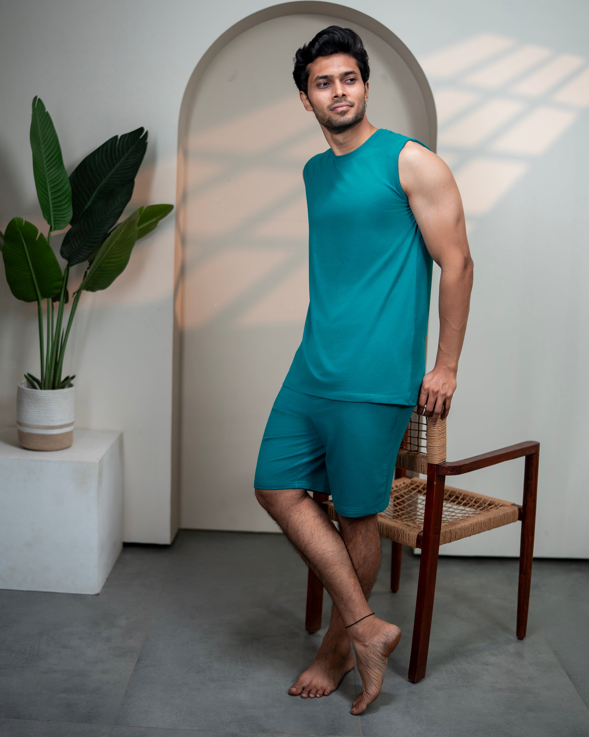 AirKnit Tee + Shorts  (Teal Green)