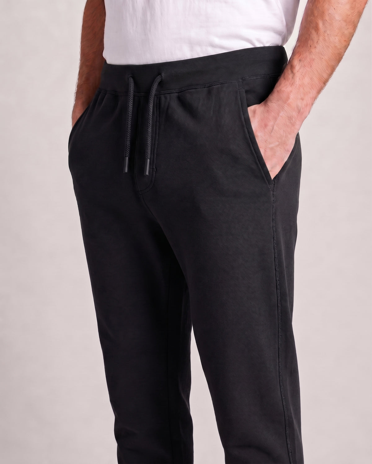 Softsleep men's True Black Urbanite pant, designed in bamboo cotton for smooth comfort, easy movement and relaxed everyday loungewear.