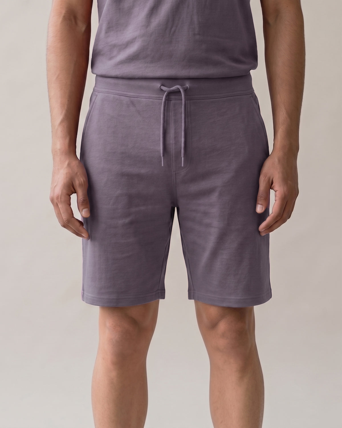 Softsleep Twilight Hushy lounge shorts for men, featuring breathable bamboo cotton for a relaxed fit and comfortable loungewear style.