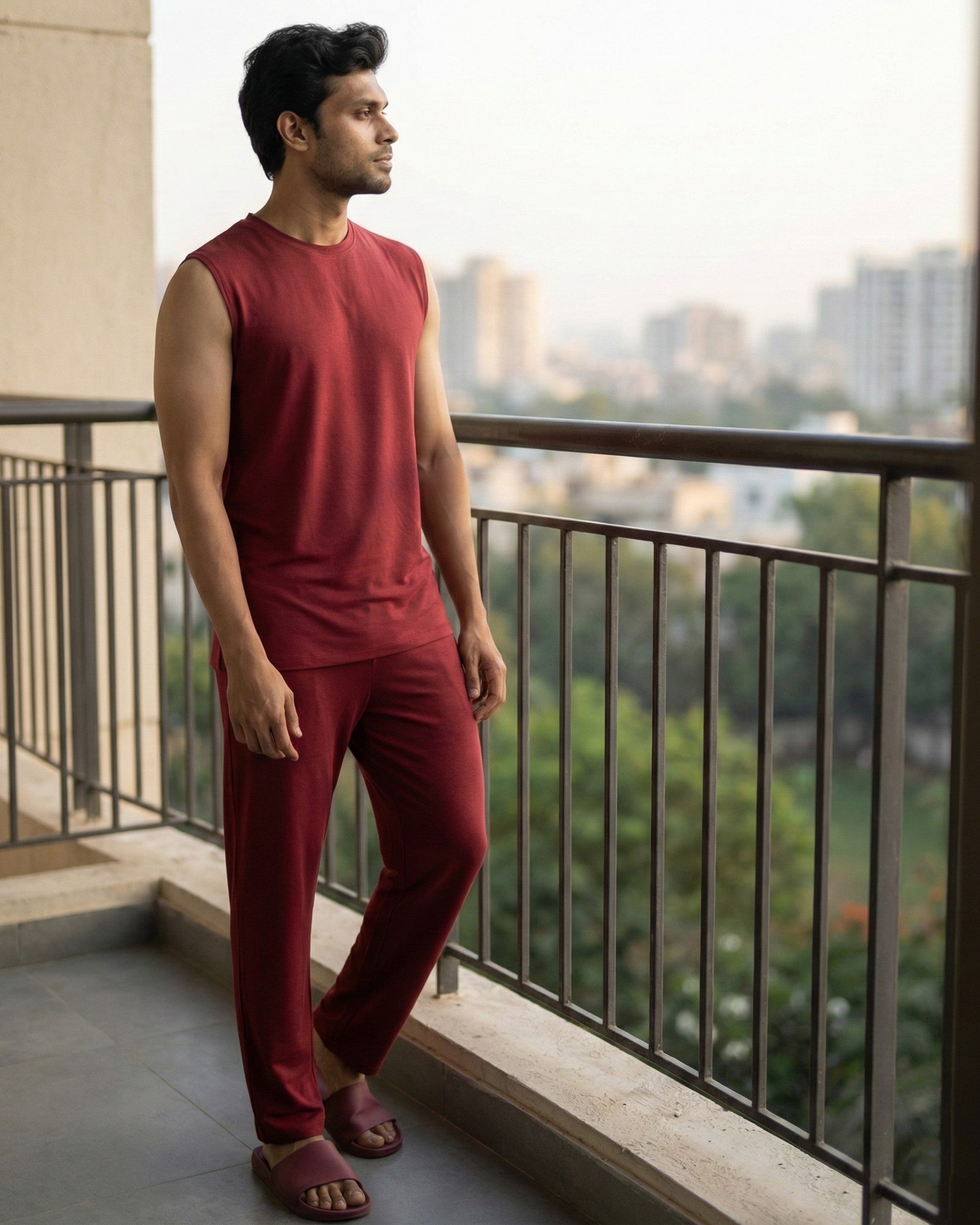 AirKnit Tee + Pant  (Wine Maroon)