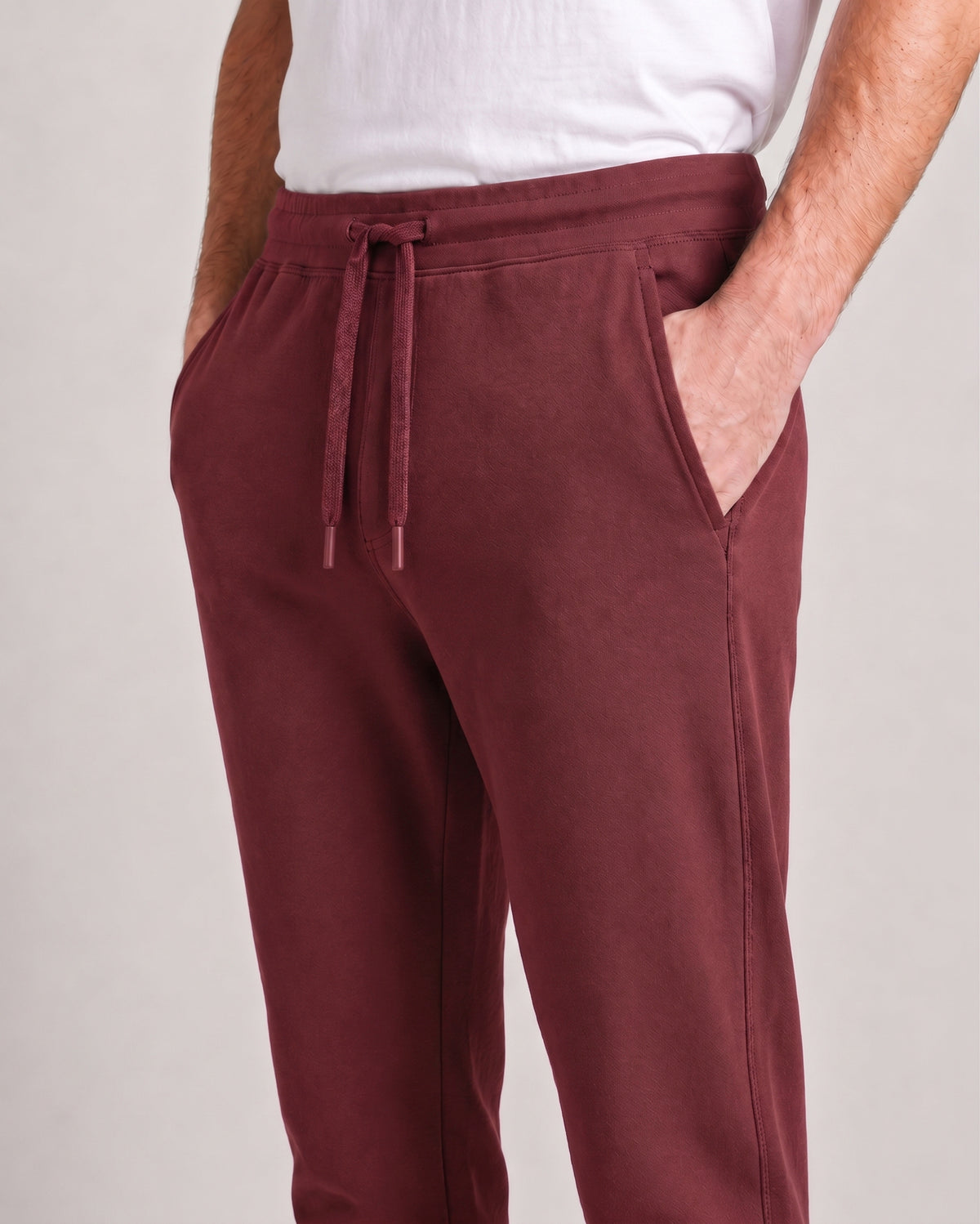 Wine maroon Urbanite pant by Softsleep for men, crafted from bamboo cotton with a relaxed feel suited to comfortable loungewear.